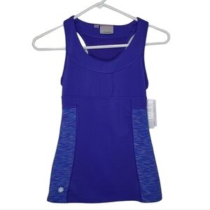 Athleta Purple Racerback Mesh Tank Top, Purple/Blue Workout Yoga Shirt Size XXS